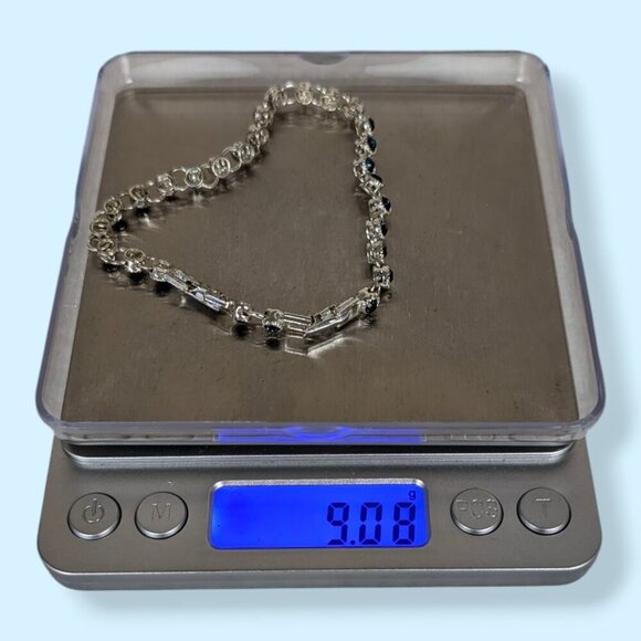 Avon Blue Rhinestone Tennis Bracelet & Extender - Picture 5 of 5